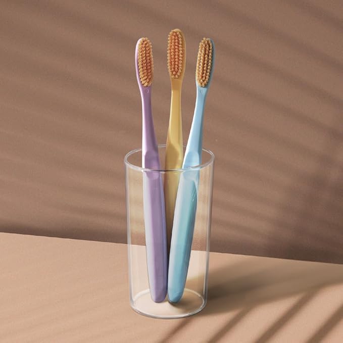 WANGTA Mini Gold – Extra Soft Large Toothbrush – 1.4 inch (3.5 cm) Head | 3,200 Ultra-Fine Bristles for Sensitive Gums | Premium Korean Toothbrush (10 Pack)