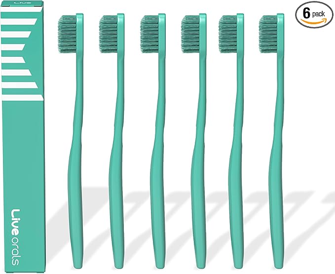 V-Cut Orthodontic Toothbrush (Mint) x 6Units – Medium Bristles, Ergonomic, Travel-Friendly Manual Toothbrush for Adults