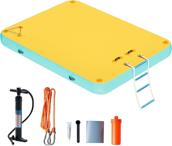 Specraft Inflatable Floating Dock, Non-Slip Air Dock Platform loating Island Raft with Rope Ladder for Pool Lake Beach Ocean-StrideForce Fitness