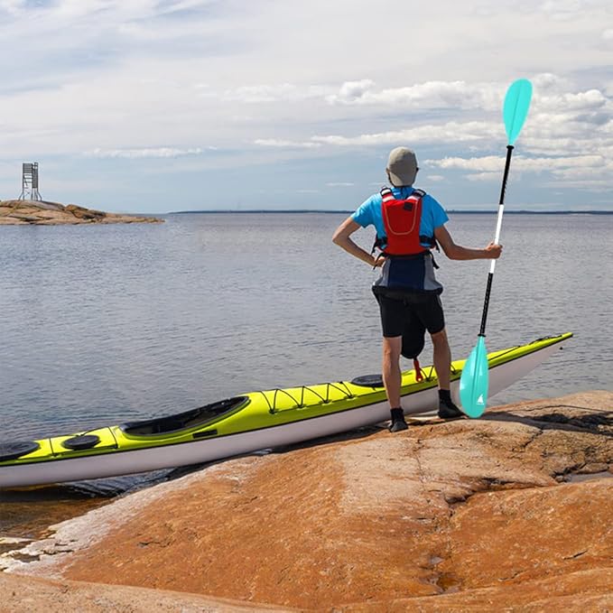 Kayak Paddle - Adjustable 2 Pieces Aluminum Alloy Shaft with Glass Fiber Blade for Surfing,Oar Fishing Easy Packable Travel-StrideForce Fitness