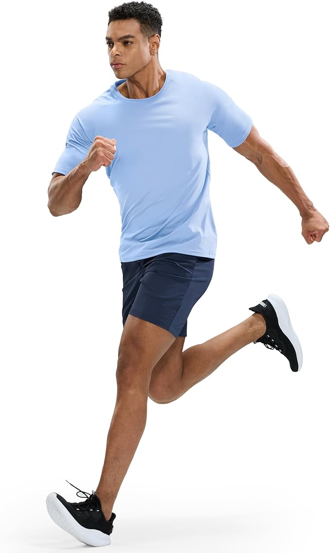 MIER Men's Dry Fit Workout T-Shirts Athletic Running Tee Short Sleeve Crew Neck Gym Tops, Polyester, Moisture Wicking-StrideForce Fitness