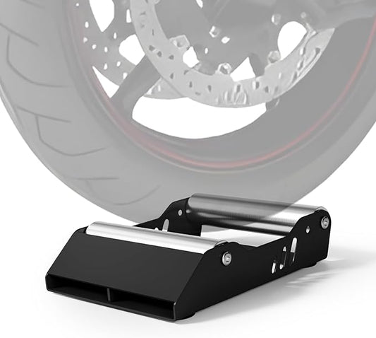 Motorcycle Wheel Cleaning Stand Paddock Roller Stand 600 Capacity Universal for Tire Cleaning Chain Lubrication for Dirt Pit Street Bike Black-StrideForce Fitness