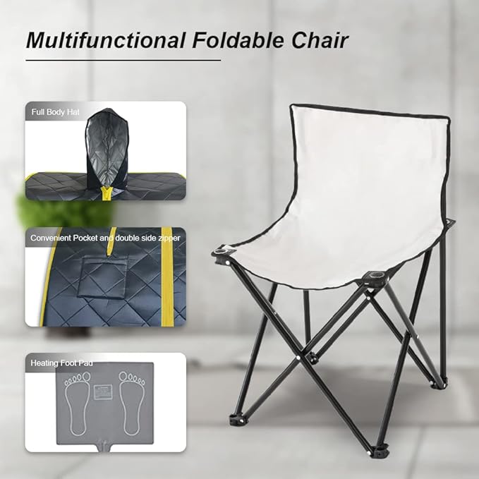 Smartmak Far Infrared Sauna with Hat, Portable Personal Full Body Home SPA Tent, Separate Heating Foot Pad and Portable Upgraded Chair-BlackGold-StrideForce Fitness