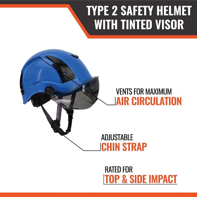 Malta Dynamics APEX Type 2 Safety Helmet – OSHA and ANSI Z89.1 Compliant Safety Hard Hats for Construction Workers and Vented Helmet for Head Protection-StrideForce Fitness