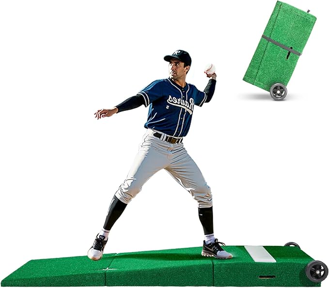 VEVOR Pitching Mound, Baseball Game Mound, Indoor/Outdoor Pitching Practice and Training Equipment, Softball Pitching Aids with Antifade Turf and Pitching Rubber-StrideForce Fitness