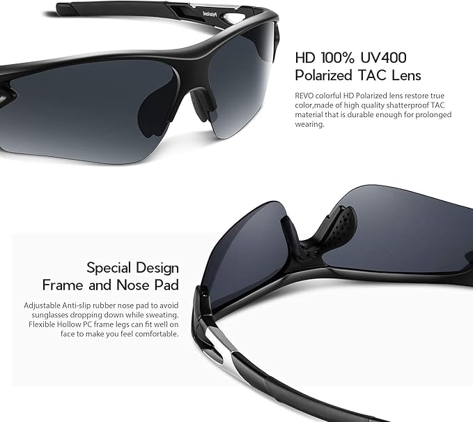 BEACOOL Polarized Sports Sunglasses for Men Women Youth Baseball Fishing Cycling Running Golf Motorcycle Tac Glasses UV400-StrideForce Fitness