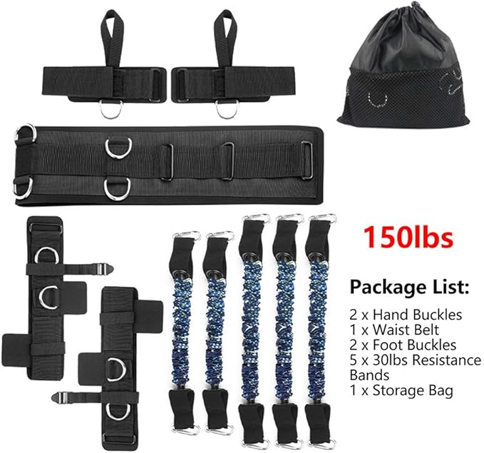 Boxing Resistance Bands Set for Speed and Agility, Workout Band Ankle Exercise Bands Legs Ankle Straps for Resistance Training Enhance Explosive Power