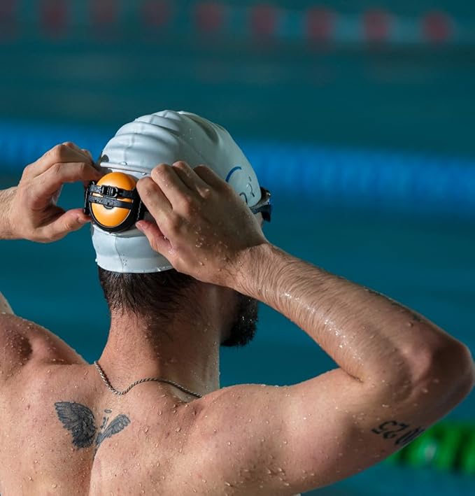 SONR Music, Open-Ear Underwater Music Player for Swimmers, Swimming Headphones, Waterproof Bone Conduction MP3 Player, Underwater Swimming Headphones with Bluetooth (Sunny)-StrideForce Fitness