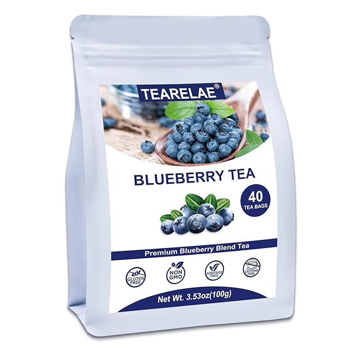 TEARELAE - Blueberry Tea, 40 Count - Premium Blueberry Tea Bags with Hibiscus, Mint & Raisins - Refreshing Taste - Non-GMO - Caffeine-Free-StrideForce Fitness