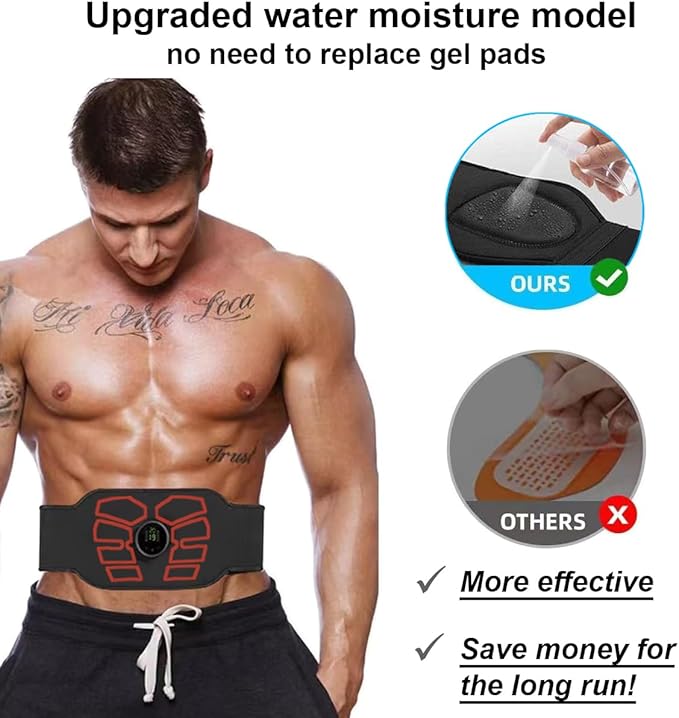 EMS Muscle Stimulator, ABS Stimulator, Abdominal Toning Belt Home Office Fitness Workout Equipment for Abdomen-StrideForce Fitness