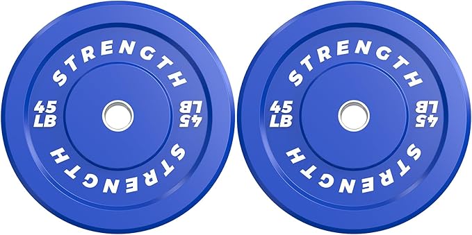 Premium Color-Coded Rubber Bumper Plates Set - 2 Inch Olympic Weight Plates for Home Gym Cross and Strength Training-StrideForce Fitness