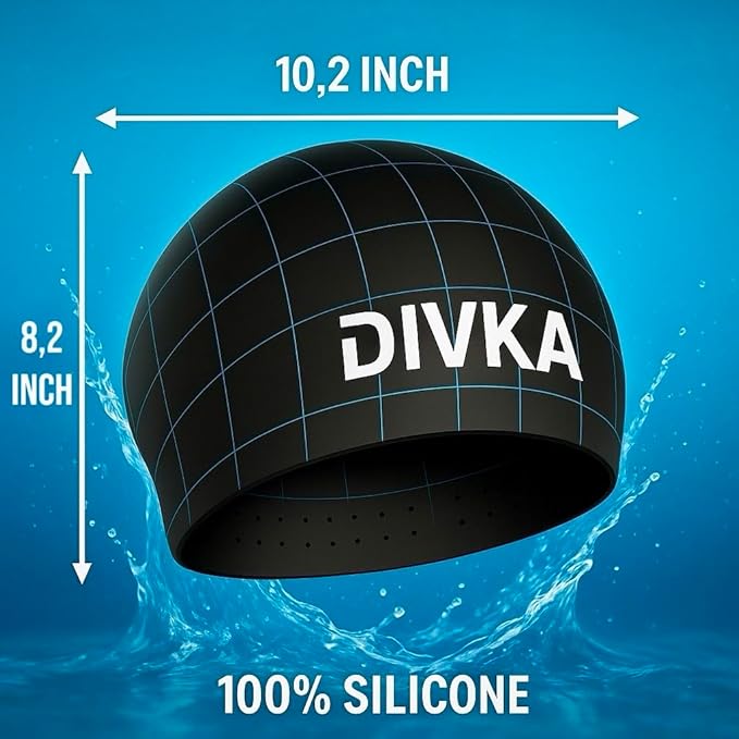 2-Pack Premium Quality Silicone Swim Caps for Women, Men, Teens & Adults – Medium Size – Stretchable & Durable, Includes Ear Plugs & Nose Clip, Extra Room for Long Hair, Non-Slip & Waterproof-StrideForce Fitness