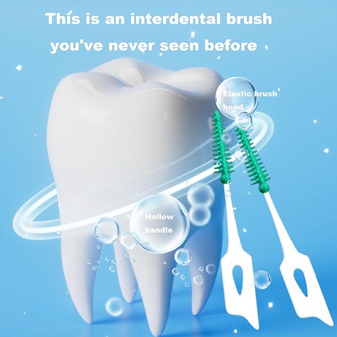 Interdental Brushes Ultra Tight Disposable Tooth Cleaner Brushes Silicone Toothpick Brush for Interdental Spaces Green 160Pcs/Box