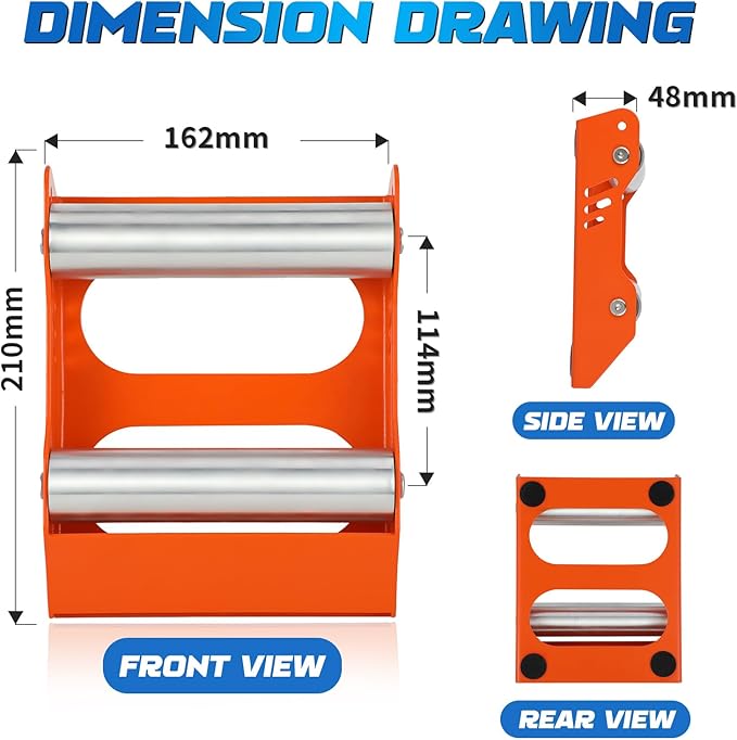 Motorcycle Wheel Cleaning Stand Universal Wheel Roller Stand for Tire Cleaning & Chain Lubrication Heavy Duty Paddock Stand for Street Bike (Motorcycle < 700 LB & Tire Width <260 mm) Orange-StrideForce Fitness