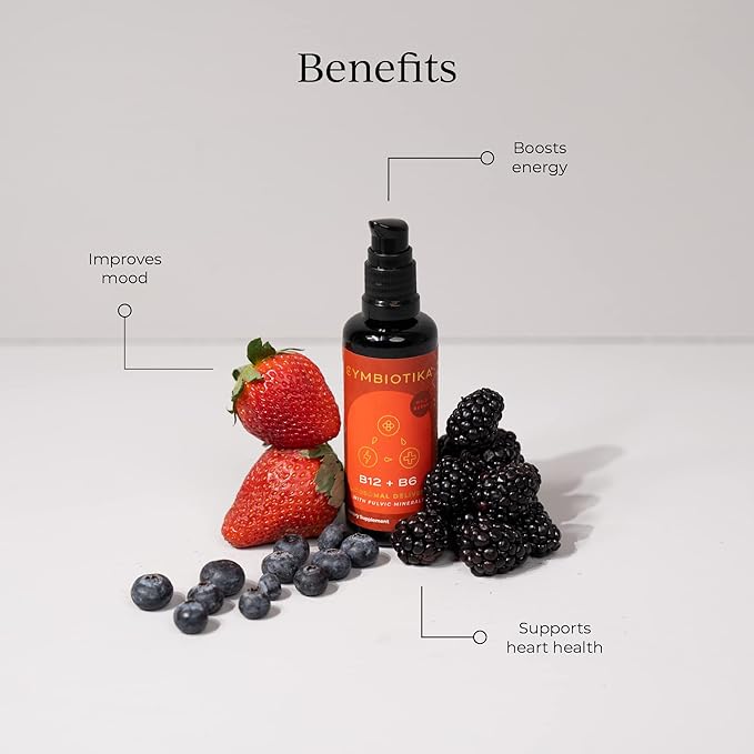 CYMBIOTIKA Liposomal Vitamin B12 Liquid Supplement, 1250 mcg, Supports Energy, Cell Production, Helps Strengthen Hair, Skin & Nails, Non-GMO, Gluten Free, Sugar Free, Keto & Vegan Friendly, 2 oz-StrideForce Fitness