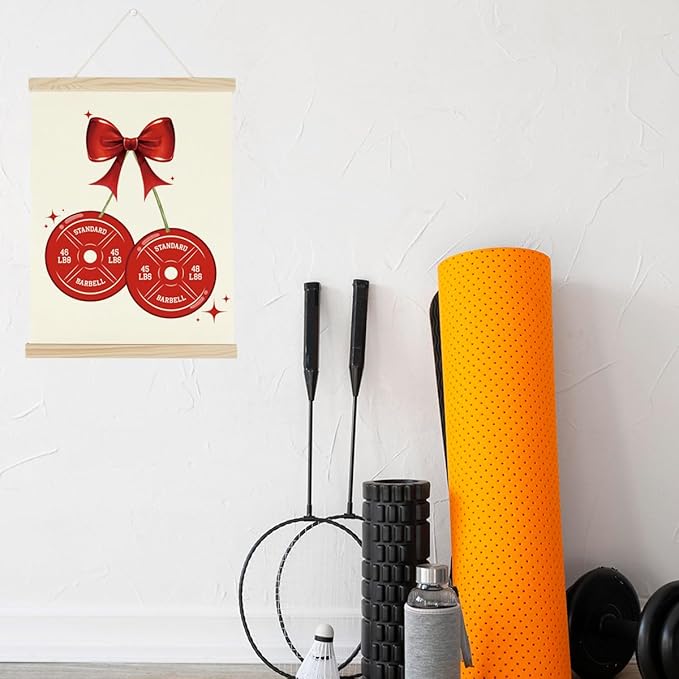 Gym Bow Dumbbell Motivational Posters College Dorm Posters Gifts for Girls Friends Gym Flag Wall Art Decor Sign for Home Gym Bedroom Office-StrideForce Fitness
