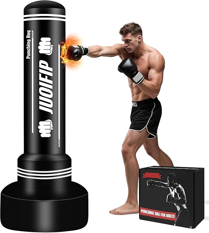 Freestanding Punching Bag with Stand, Men Standing Kickboxing Bag, Heavy Boxing for Adult Teens, Suitable for MMA Dummy Karate Home Gym Training Equipment （Excludes Gloves and Pumps）-StrideForce Fitness