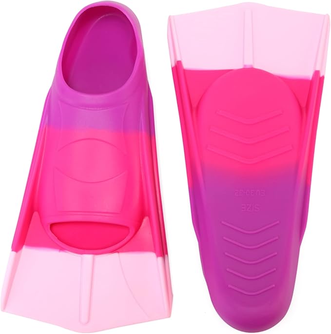 Kids Swim Fins,Short Comfortable Flippers for Lap Swimming and Training for Child,Girls,Boys,Beginners-StrideForce Fitness