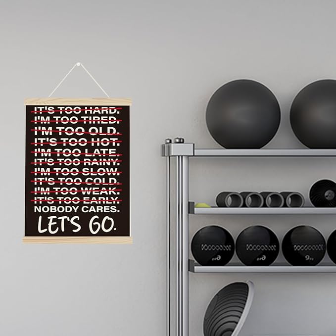 Gym Motivational Posters College Dorm Posters Gifts for Guys Friends Nobody Cares Lets Go Gym Flag Wall Art Decor Sign for Home Gym Bedroom Office-StrideForce Fitness
