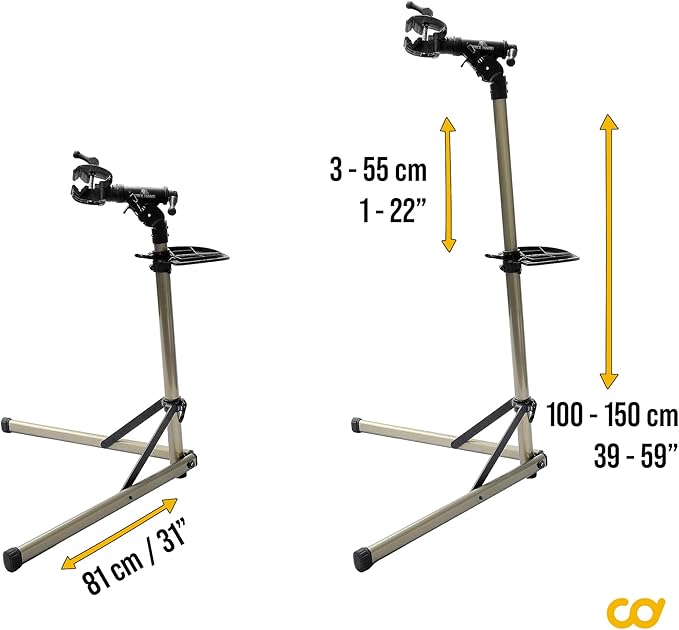 BikeHand Bike Repair Stand | Lightweight & 360 Adjustable Home Bicycle Mechanics Workstand w/Magnetic Tool Plate | Quick Release Portable Bike Maintenance Stand for Mountain & Road Bike-StrideForce Fitness