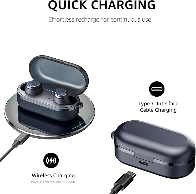 TOZO T10 Wireless Earbuds Bluetooth 5.3 Headphones, App Customize EQ, Ergonomic Design, 55H Playtime, Wireless Charging Case, IPX8 Waterproof Sound in-Ear Headset, 2025 New Version-StrideForce Fitness