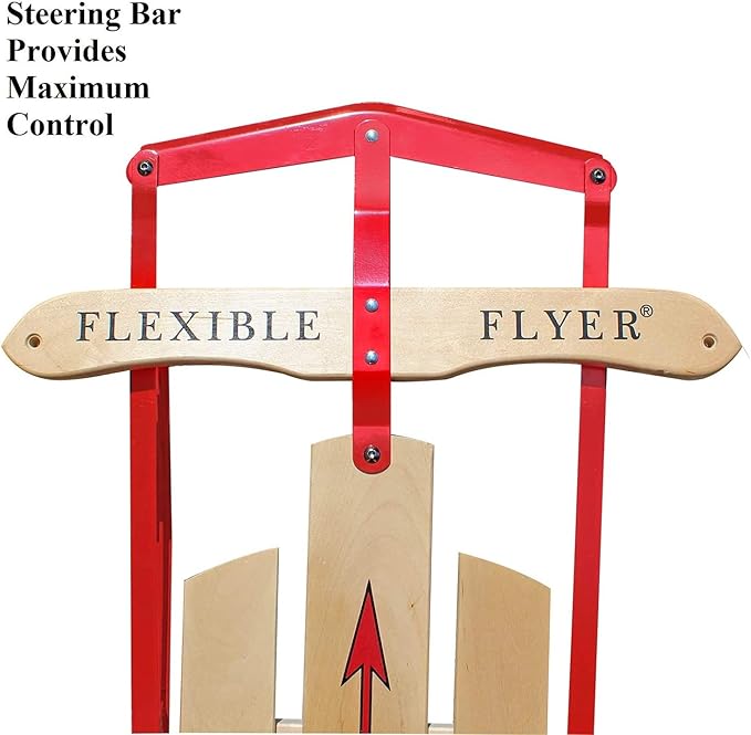 Flexible Flyer Metal Runner Sled. Steel & Wood Steering Snow Slider-StrideForce Fitness