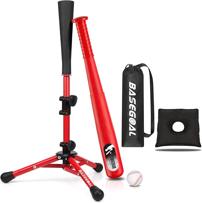 Baseball Tee for Kids,Youth Stand Set,Teeball Set,Youth Baseball,Softball Batting Tee Set,Easy Adjustable Height-StrideForce Fitness