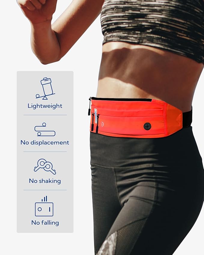 WATERFLY Running Belt Fanny Pack: Runner Marathon Jogging Waist Pack Sport Workout Exercise Fitness Phone Holder Belt for Men Women Jogger Slim Waistband-StrideForce Fitness