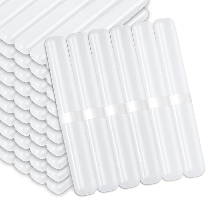 60 Pcs Travel Toothbrush Case, Portable Plastic Toothbrush Holders Bulk, Plastic Dust Proof Breathable Toothbrushes Case Holder for Travel, Business, Indoor, Outdoor, Camping, Bathroom(Clear)