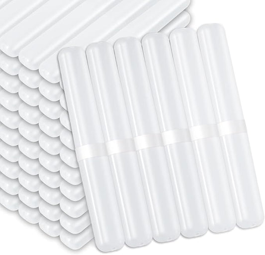 60 Pcs Travel Toothbrush Case, Portable Plastic Toothbrush Holders Bulk, Plastic Dust Proof Breathable Toothbrushes Case Holder for Travel, Business, Indoor, Outdoor, Camping, Bathroom(Clear)