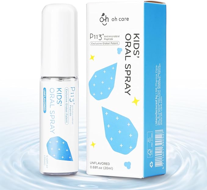 Mouth Spray for Kids Toddler Toothpaste Helper Fluoride Free Baby Toothpaste Cavity Protection Oral Care with Natural P113+ Antibacterial Peptide for Newborns to Age 12(Flavor Free)