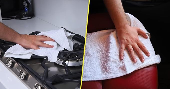 Avalon Towels Terry Bar Mop Towels (Value Pack of 72) Size 14"x17" – Absorbent and Durable, Multipurpose Cleaning Rags, Cotton Cleaning Cloths, Terry Cloth Rags, Reusable Shop Rag (White)-StrideForce Fitness