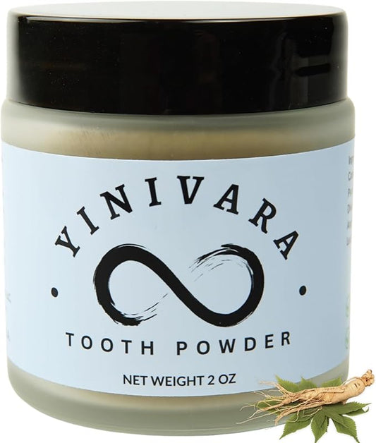 Natural Tooth Powder, Natural Herbal Flavor, Fluoride-Free, Foam-Free, Made with Ginseng and Premium Herbs, Vegan, Made in USA