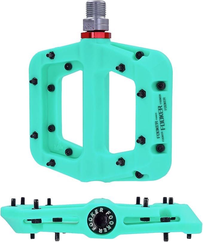 FOOKER MTB Pedals Mountain Bike Pedals 3 Bearing Non-Slip Lightweight Nylon Fiber Bicycle Platform Pedals for BMX MTB 9/16"-StrideForce Fitness