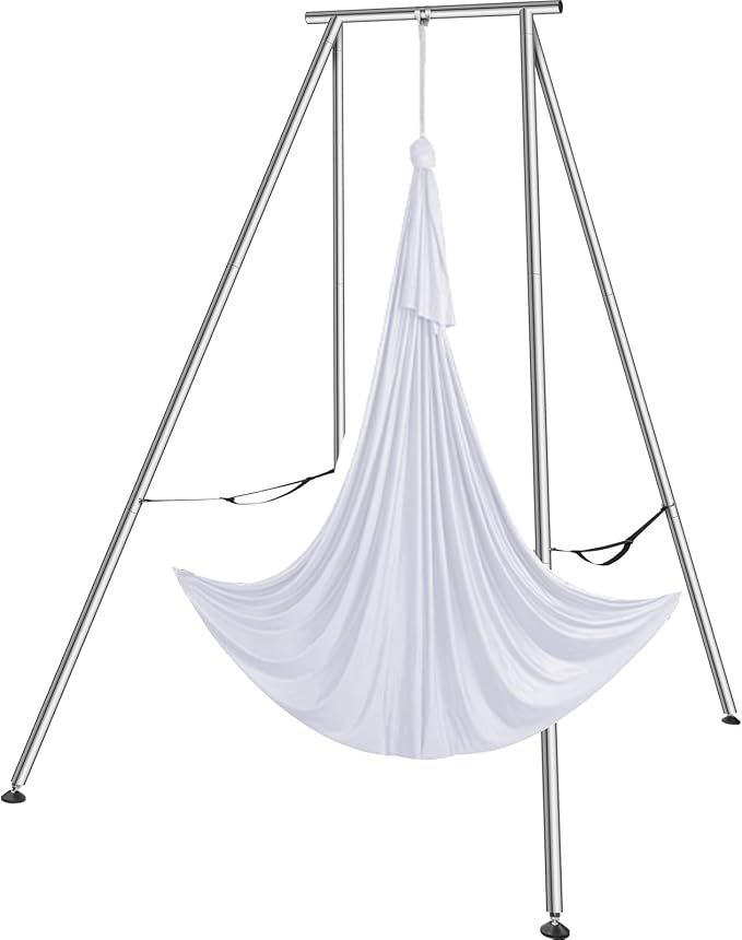 VEVOR Aerial Yoga Frame, 9.67 ft Height Swing Stand, Max 551.15 lbs Load Chrome-Plated Steel Pipe Inversion Yoga Rig for Indoor Outdoor Use-StrideForce Fitness