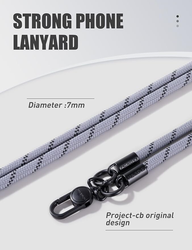 project-cb Phone Wrist Strap 1,Tether Tab 2,Phone Wristlet,Lanyard Wrist Strap,Key Holder,KeyChain,KeyRing×2(Gray)-StrideForce Fitness