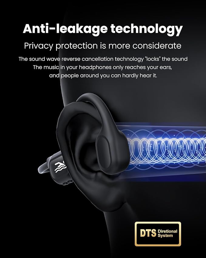 Swimming Headphones-Bone Conduction Headphones Bluetooth V6.0 Open Ear Sports Headset, IP68 Waterproof Built-in MP3 Player 32G Memory, for Running, Cycling (Black)-StrideForce Fitness