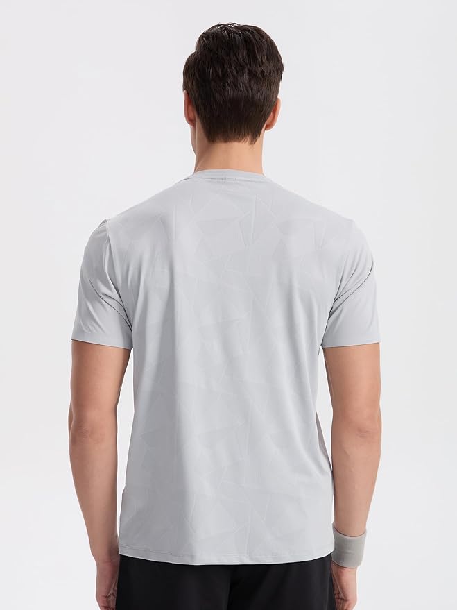 Mens Seamless Workout T-Shirts Lightweight Moisture Wicking Running Hiking Camping Tennis Pickleball Shirts for Men-StrideForce Fitness