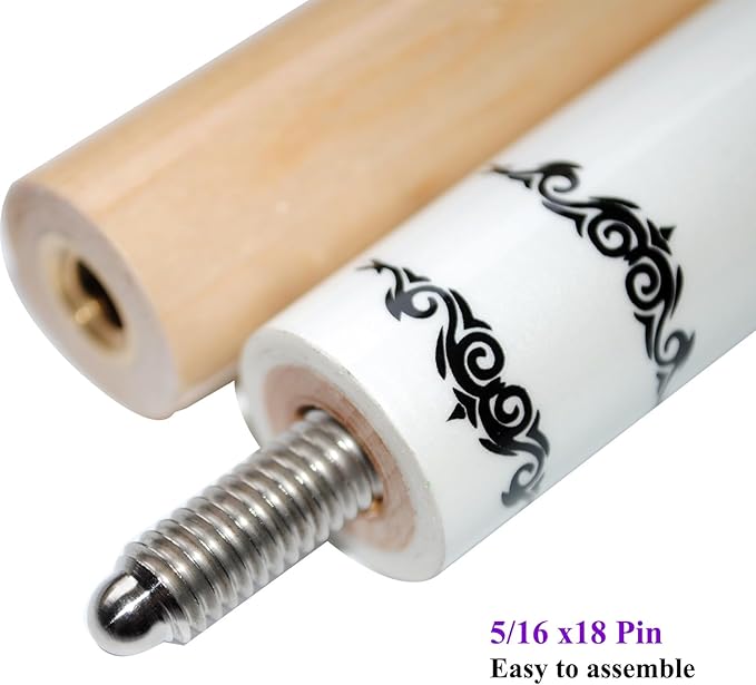 58" Pool Cue Stick,13mm 2-Piece Maple Hardwood Ergonomic Design Billiard Cues Kit,19/20/21oz-StrideForce Fitness