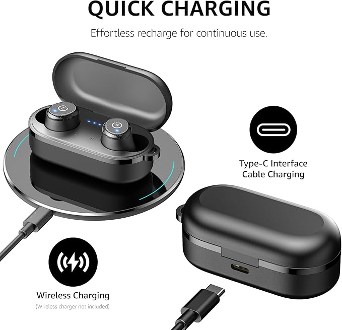 TOZO T10 Wireless Earbuds Bluetooth 5.3 Headphones, App Customize EQ, Ergonomic Design, 55H Playtime, Wireless Charging Case, IPX8 Waterproof Sound in-Ear Headset, 2025 New Version-StrideForce Fitness