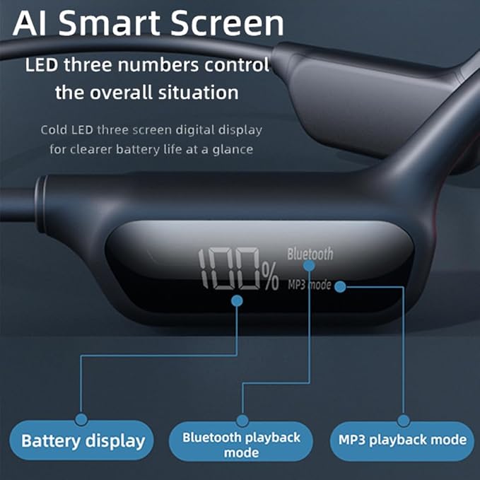 IHAO Swimming Headphones True Bone Conduction Open Ear Headset MP3 Player Built-in 32G Memory IP68 Underwater Waterproof Stereo Bluetooth Earphone for Driving Bicycling Running Skiing-X10 Black-StrideForce Fitness