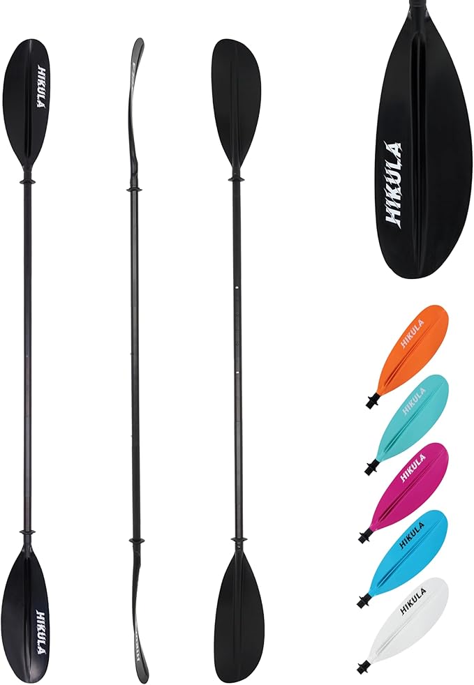Kayak Paddle Aluminum Shaft Paddle with Nylon Blades, Floating Adjustable Kayaking Oars, 3 Piece, 220-240cm/86-94 Inches,Black/Rose/Teal/Black/Orange/Grey-StrideForce Fitness