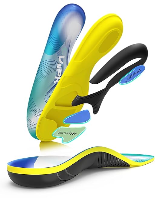 Upgraded Plantar Fasciitis Insoles, 240lbs Heavy Duty Work Boot Insoles for Men, Arch Support Orthotics Inserts, Athletic Gel Shoe Inserts for Pain Relief, Flat Feet, Standing All Day - L-StrideForce Fitness