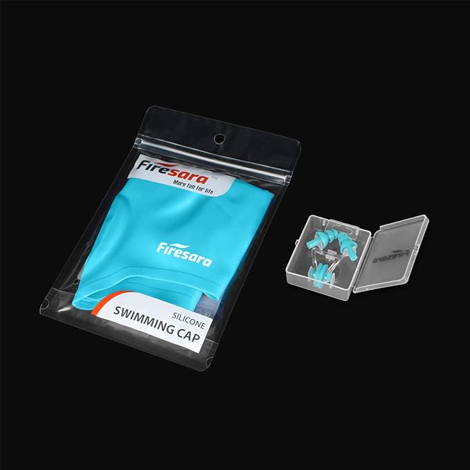 Firesara Swim Cap, Original Updated Swimming Cap 3D Ergonomic Design Comfortable Durable Ear Protection for Women Kids Men Adults Boys Girls for Long or Short Hair with Nose Clip and Ear Plugs-StrideForce Fitness