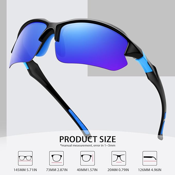 Sports Polarized Sunglasses for Men Cycling Running Fishing UV Protection Sun Glasses Lightweight Half Frame Goggles-StrideForce Fitness