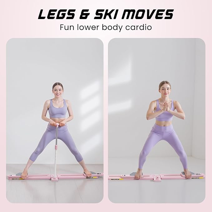 Pilates Equipment, Pilates Board - Multifunctional Pilates Reformer, Reformer Pilates Machine with Reps,Kcal & Timer Display, Home Pilates Kit with Resistance Bands - Workout Sets for Women-StrideForce Fitness