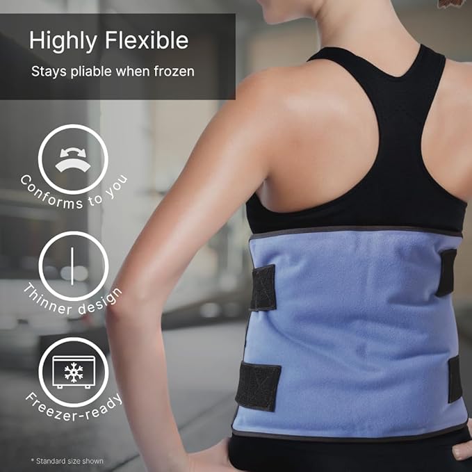 FlexiKold Ice Packs for Injuries Reusable with Straps – Cold Compress Gel Cold Pack, Ice Pack for Knee, – Flexible Medical Ice Wrap for Back, Shoulders, Legs, Muscle Pain – Standard – 2 Pk-StrideForce Fitness