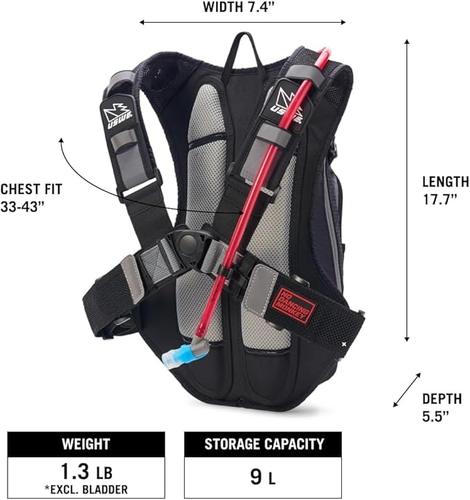 USWE Airborne Limited Race Edition with Water Bladder Included, Hydration Backpack for Men and Women, Ideal for MTB, Cycling, Mountain Biking-StrideForce Fitness
