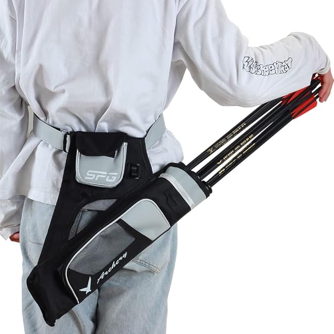 SOPOGER Archery Hip Quiver for Arrows - 3 or 4 Tube Bow Belt Quiver Waist Hanged for Youth Teens Adults Compound Bow Recurve Bow Target Shooting-StrideForce Fitness