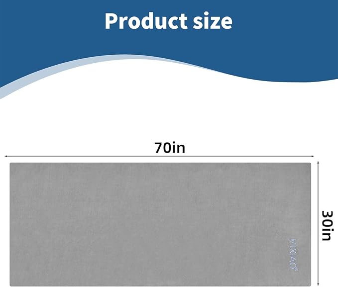 Infrared Sauna Blanket Towel Inserted 30" x 70" Reusable Machine Washable Insert Towel Easy Detoxification Simplifies Clean-Up Super Absorbent Perfect Companion for Infrared Sauna Blanket (Gray)-StrideForce Fitness